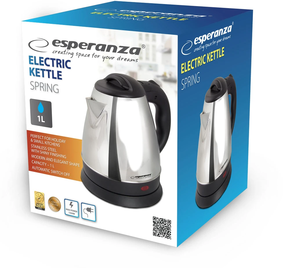 Elektrinis Virdulys - Esperanza EKK116S 1L 1350W Sidabrinis