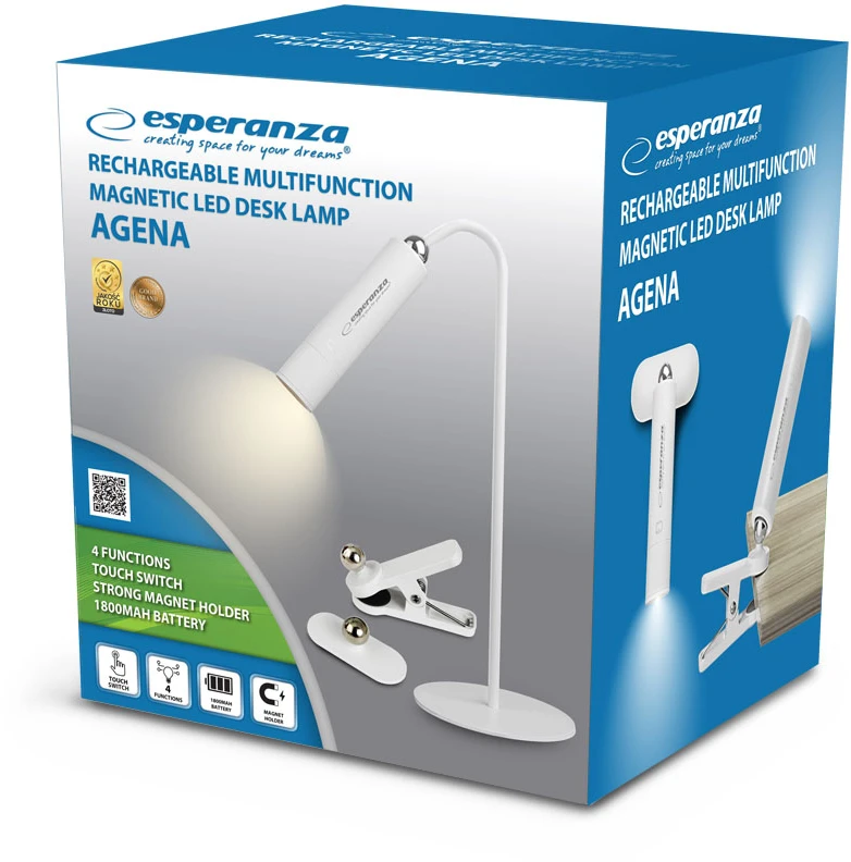 Esperanza ELD118W 3 viename LED stalinė lempa Agena balta