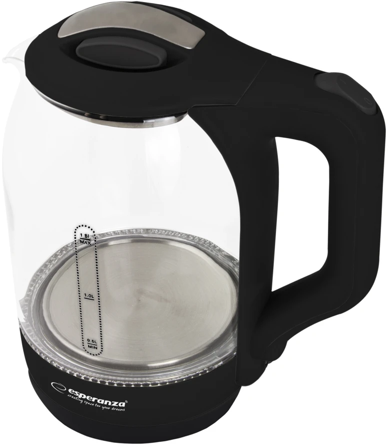 ESPERANZA EKK025K - 5901299949771 YUKON Electric Virdulys 1.7L GLASS WITH LED LIGHT
