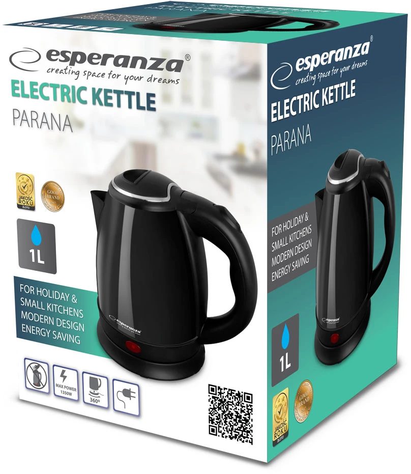 Elektrinis Virdulys - Esperanza EKK128K 1L Juodas 1350W