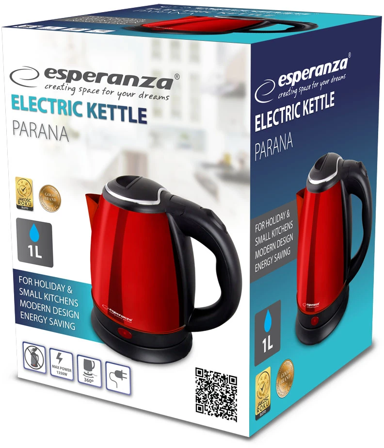 Virdulys - Esperanza EKK128R 1L 1350W Juodas, Raudonas