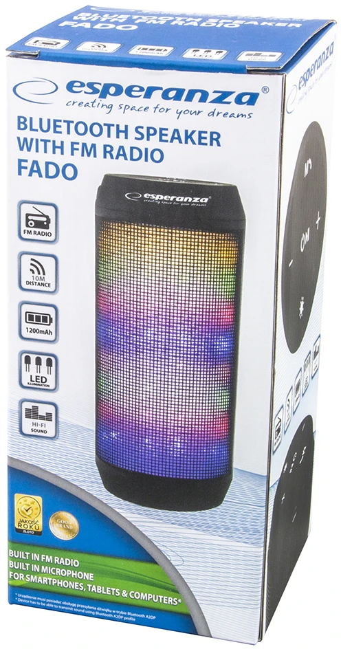 Esperanza Nešiojama kolonėlė Bluetooth FADO EP133K (juodos spalvos)