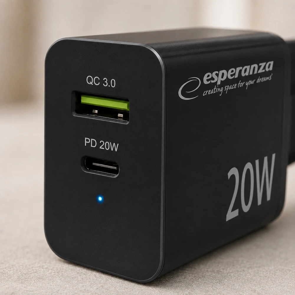 Tinklo Įkroviklis - Esperanza EZC105K 20W Juodas