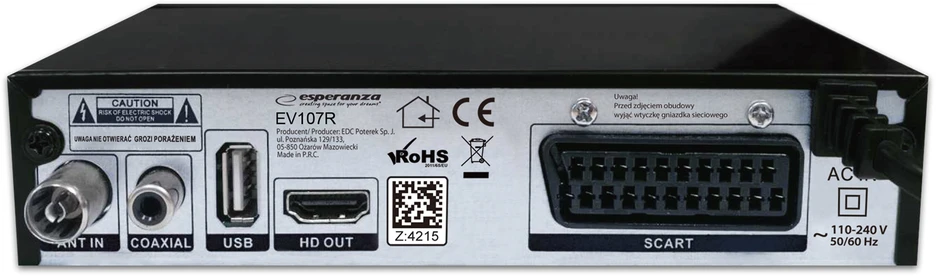 Esperanza EV107R TV set-top box Cable Juodas