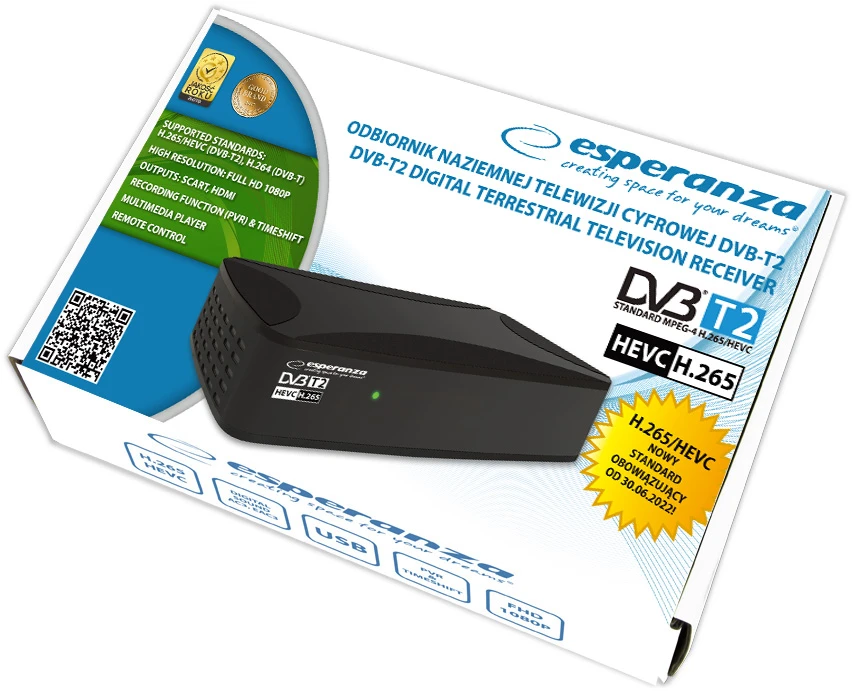 Esperanza EV108R TV set-top box Cable Juodas