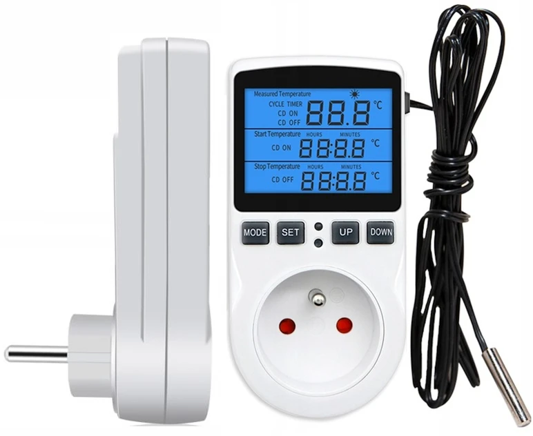 Eurokomp Termostat su gniazdem 230V E6185