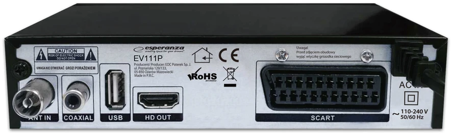 „EV111P Esperanza“ skaitmeninis imtuvas / dekoderis DVB-T2 H.265 / HEVC EV111P