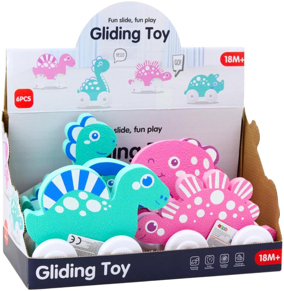 Lean Toys Spalvingi dinozaurai su ratukais