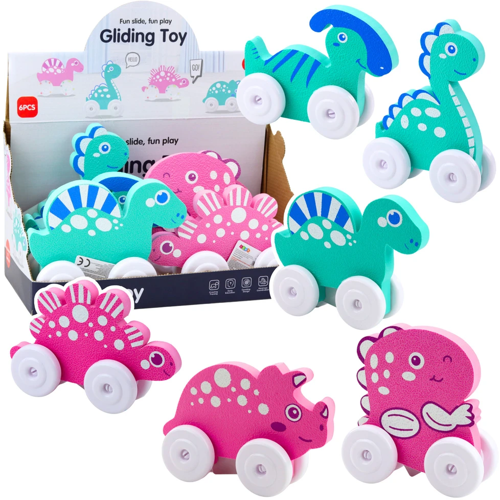 Lean Toys Spalvingi dinozaurai su ratukais