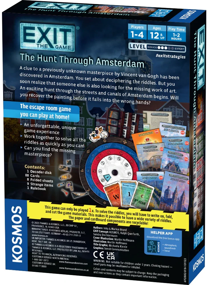 Exit Escape Roomkosmos 20 IŠVAŽIAVIMAS: Medžioklė per Amsterdamą (EN) (KOS01887)