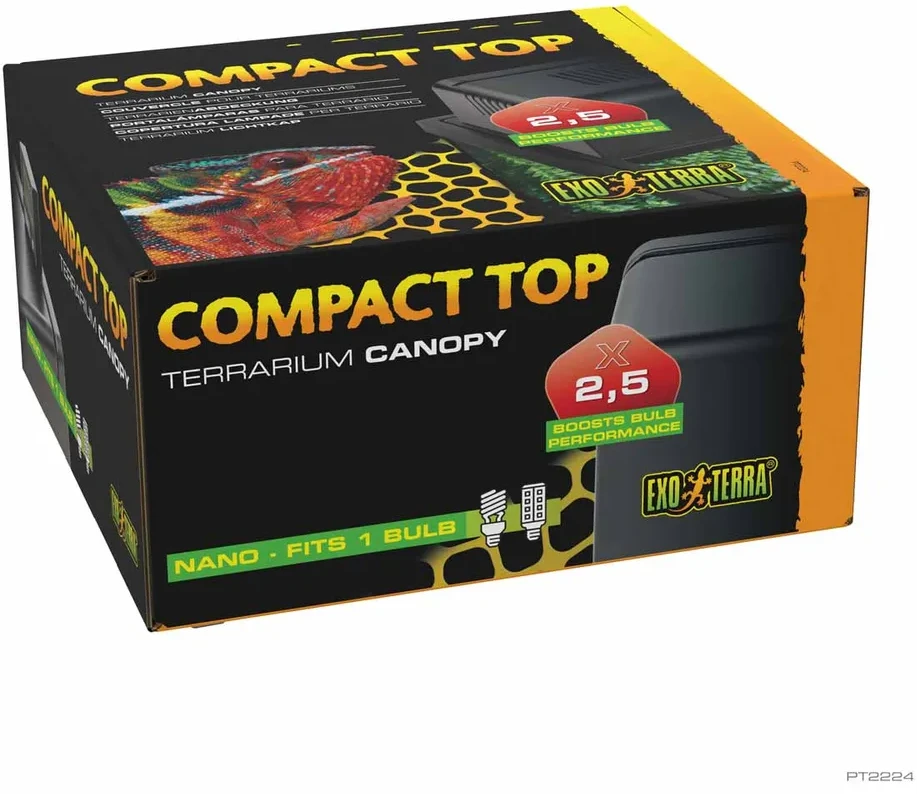Exo Terra - RAMP EXOTERRA kompaktiškas stogelis 1 lemputei Nano - 20 x 15 x 9 cm