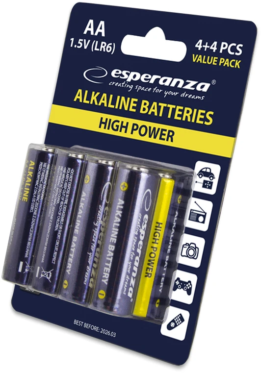 EZB103 Esperanza baterie alkaliczne aa 8szt blister