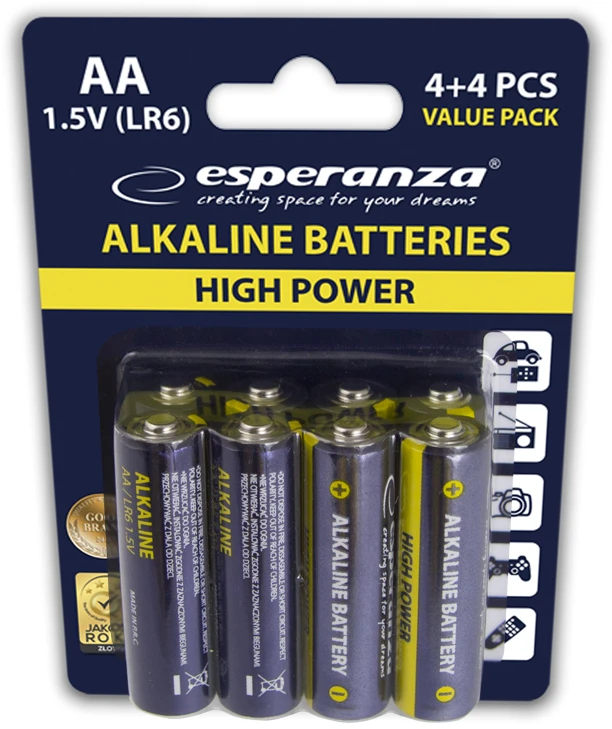 EZB103 Esperanza baterie alkaliczne aa 8szt blister