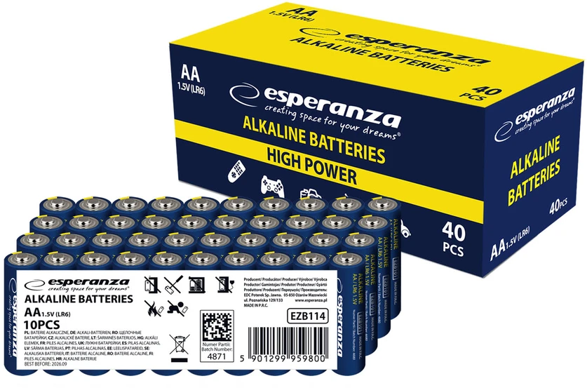EZB114 Esperanza šarminės baterijos AA, 10 vnt. pakuotė