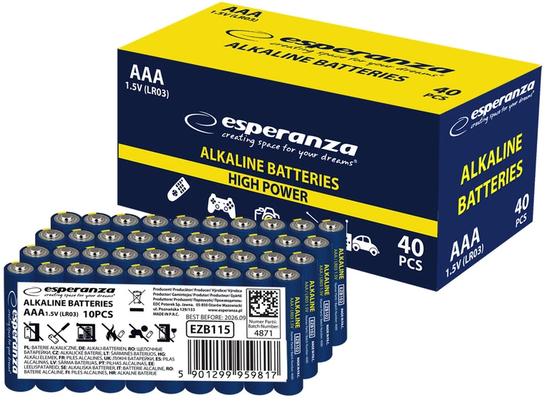 EZB115 Esperanza baterie alkaliczne aaa 10vnt zgrzewka