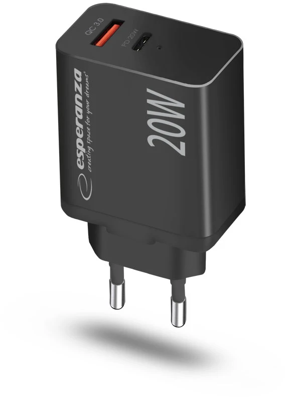 Tinklo Įkroviklis - Esperanza EZC105K 20W Juodas