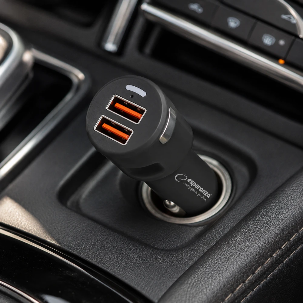Automobilinis Įkroviklis - Esperanza EZ110 Greitas Įkrovimas 3.0 36W Juodas