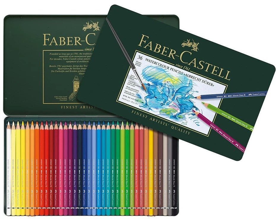 Spalvoti akvareliniai pieštukai Faber-Castell Albrecht Dürer, 36 spalvų