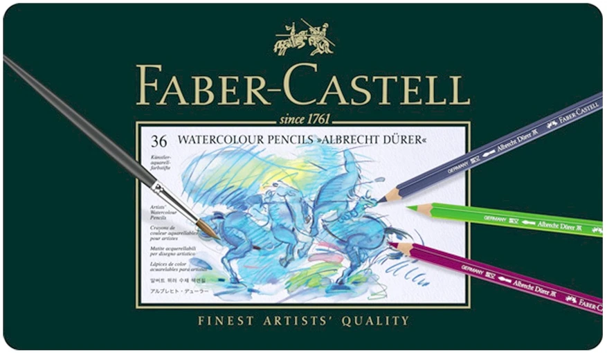 Faber-Castell - Albrecht Dürer akvareliniai pieštukai - 36 vnt. skardinėje dėžutėje (117536)