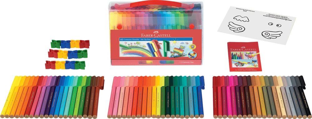 Flomasteriai Faber-Castell Connector felt-tip, 60 spalvų