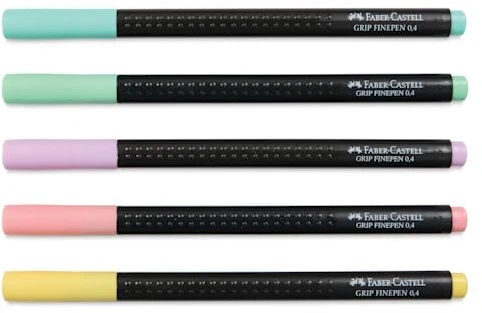 Rašiklių rinkinys Faber-Castell FinePen, 0.4mm, 5 pastelinių spalvų