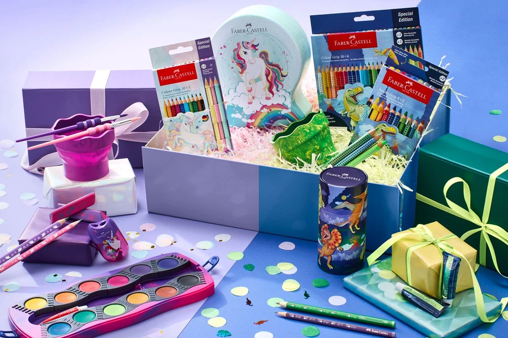 Spigen Faber-Castell - Flomasteriai su dinozaurų simbolika, 10 + 3 su lipdukais (554214)