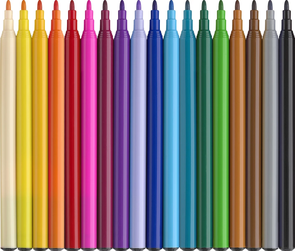 Faber-Castell - Flomasteris vienaragis 18+6 + lipdukai (554221)