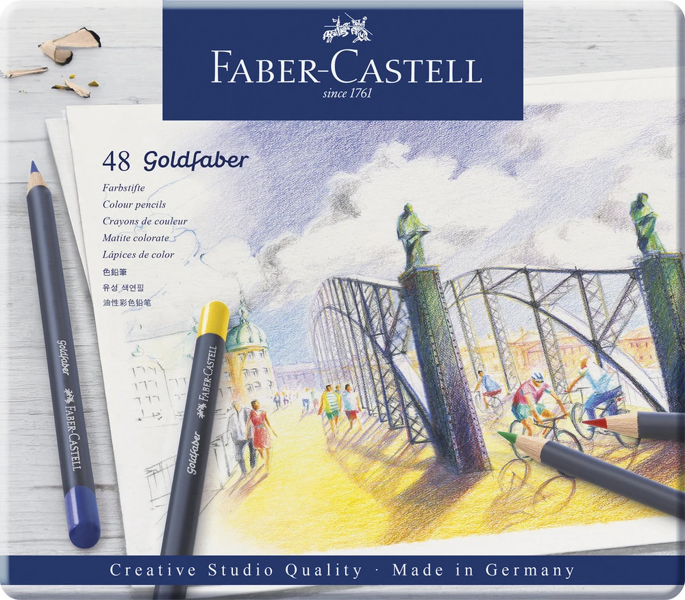 Spalvoti pieštukai Faber-Castell Goldfaber Creative Studio, 48 spalvos