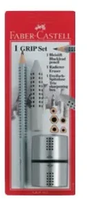 Faber-Castell - Grafitinių pieštukų rinkinys Jumbo Grip - sidabrinis BC (111996)