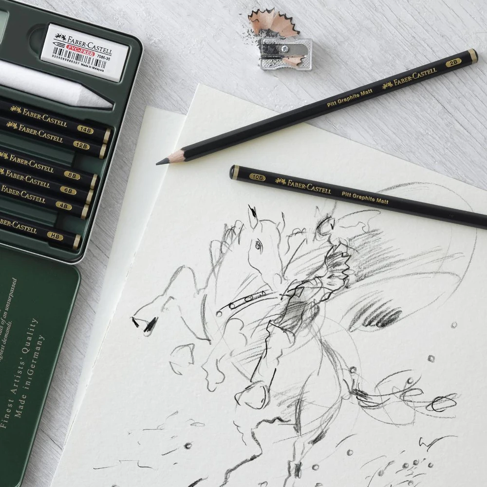 Pieštukų rinkinys Faber-Castell Pitt Graphite Matt, 11 dalių