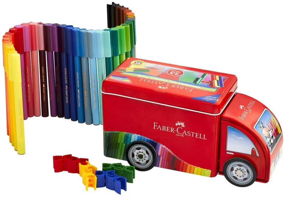 Flomasteriai Faber-Castell CONNECTOR Truck, 33 spalvos