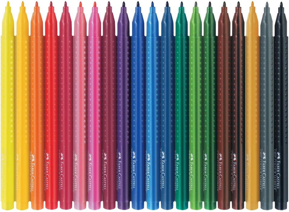 Flomasteriai Faber-Castell GRIP, 20 spalvų