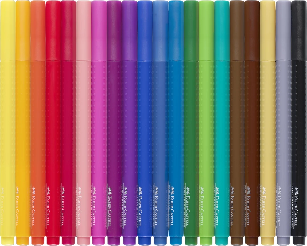 Flomasteriai Faber-Castell GRIP, 20 spalvų
