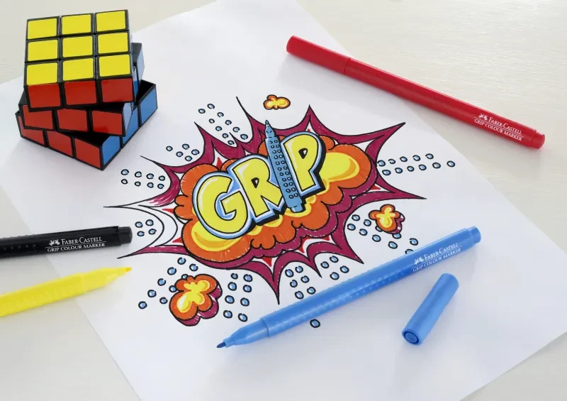Flomasteriai Faber-Castell Grip Colour, (10) 1302-100 (Ekspozicinė prekė)