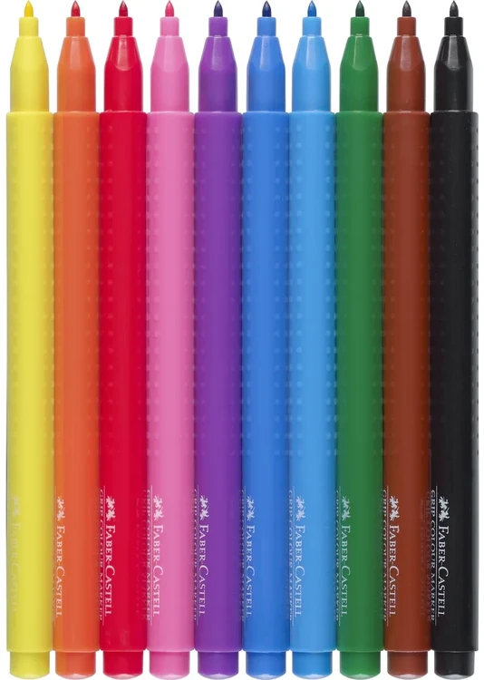 Flomasteriai Faber-Castell Grip Colour, (10) 1302-100 (Ekspozicinė prekė)