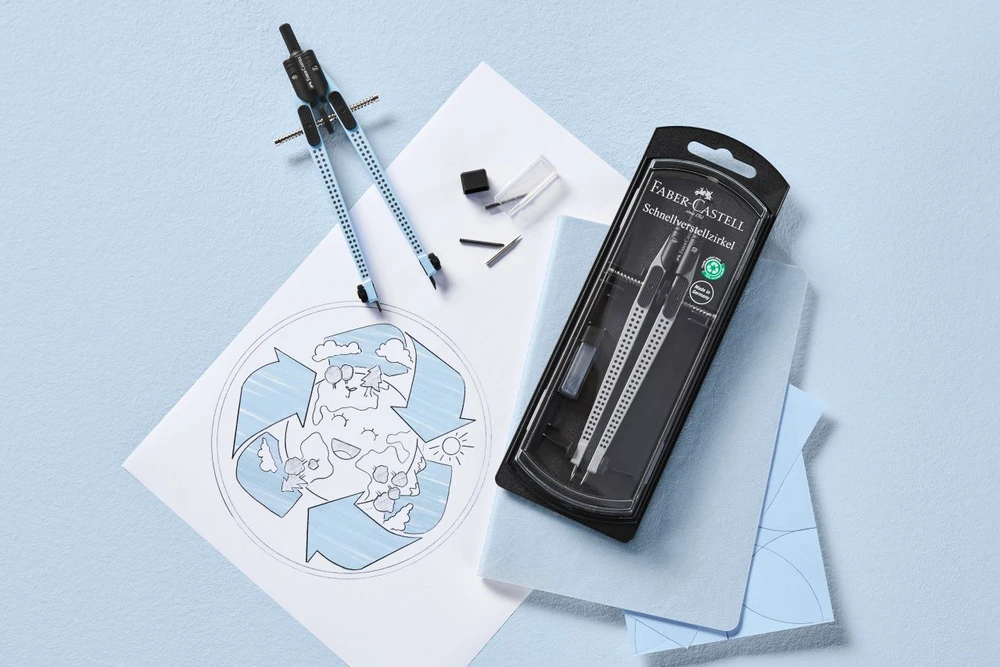 Skriestuvas Faber-Castell Grip, melsvos spalvos