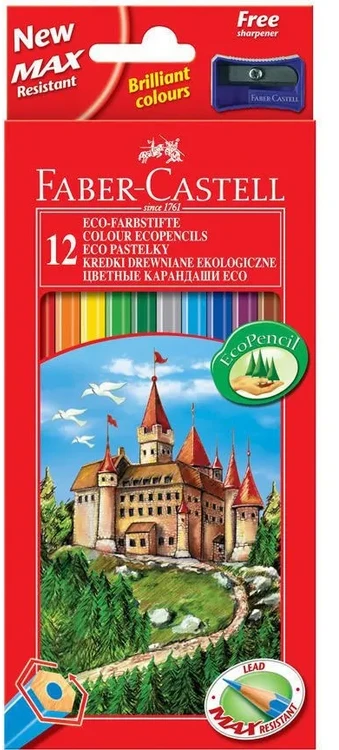 Spalvoti pieštukai Faber-Castell Castle, 12 spalvų