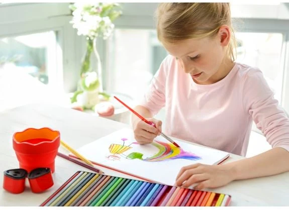 Spalvoti pieštukai Faber-Castell GRIP 2001, 36 spalvų, metalinėje dėžutėje