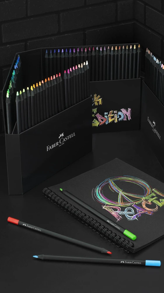 Spalvoti pieštukai Faber-Castell Juodas Edition 100 spalvų