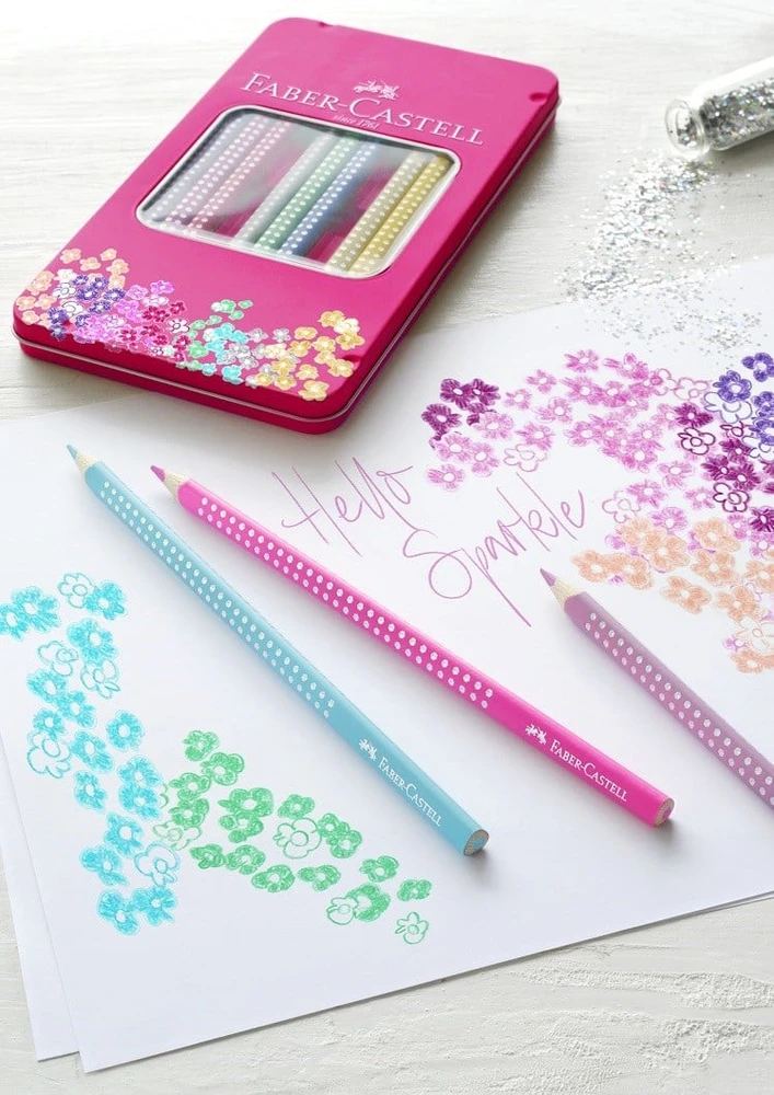 Spalvoti pieštukai Faber-Castell Sparkle, 12 spalvų