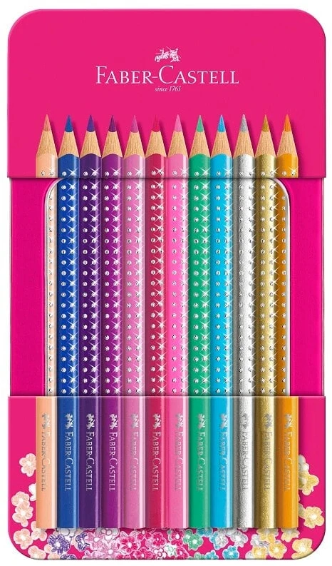 Spalvoti pieštukai Faber-Castell Sparkle, 12 spalvų