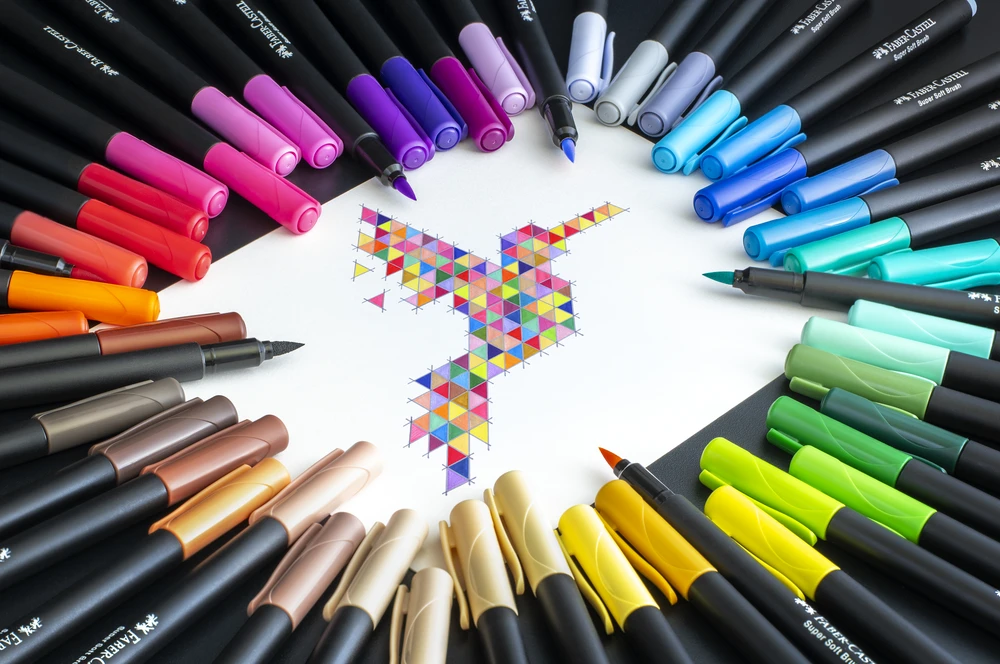 Flomasteriai Faber-Castell Juodas Edition, 50 spalvų