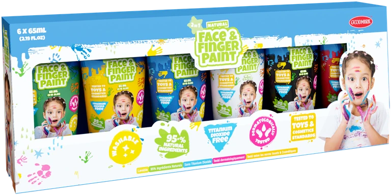Face Painttoos Veido dažai - 65 ml tūbelės, 6 vnt. pakuotė (109004)