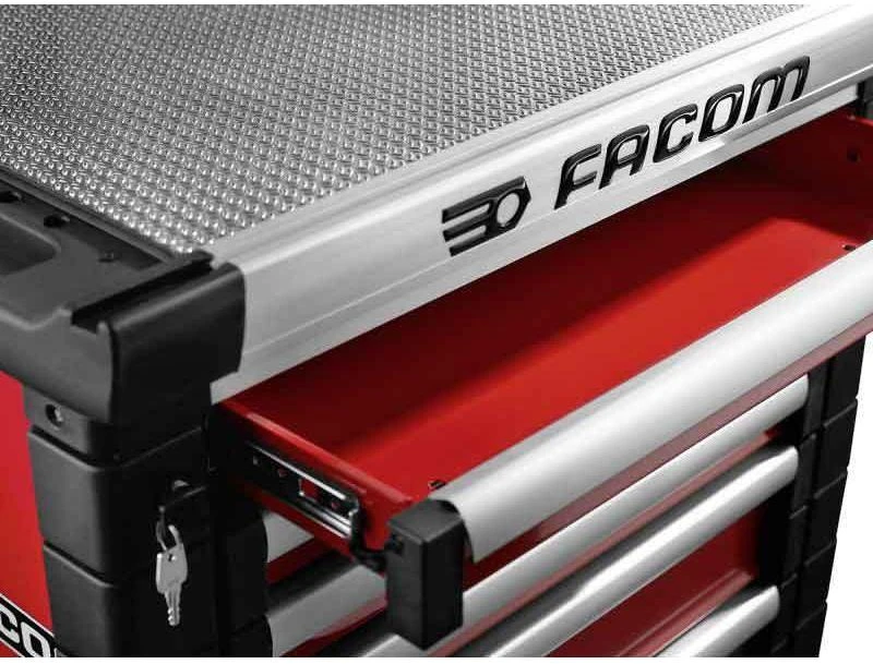 „Facom JET.6M3A“ – 6 stalčių ratukų spintos – 3 moduliai kiekviename stalčiuje, raudonos