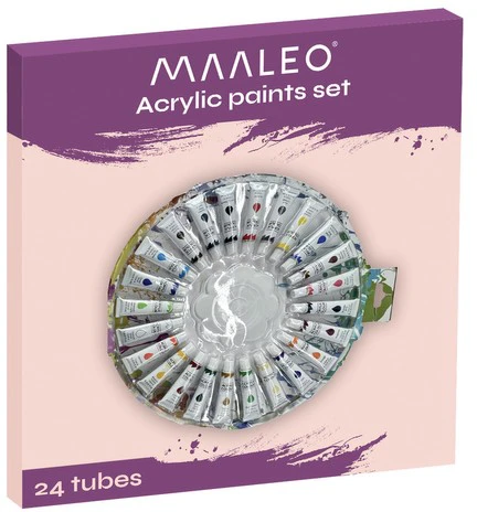 Akriliniai dažai 12ml - rinkinys 24vnt Maaleo 24725