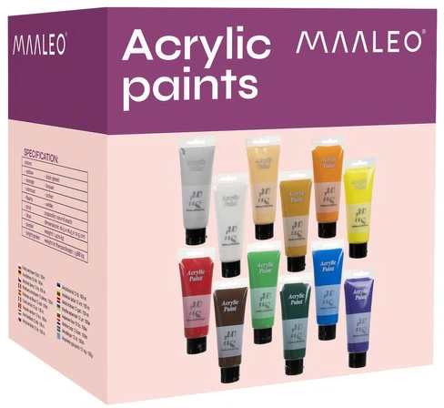 Akriliniai dažai 12 vnt. 100 ml Maaleo 20424