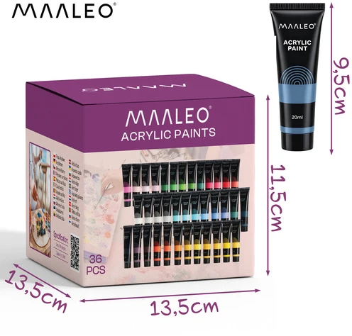 Acrylic paints 20ml - 36 pcs Maaleo