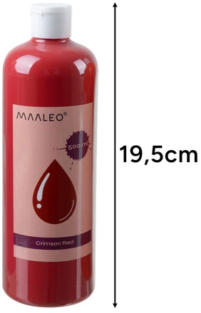 Plakatų dažai - 12 vnt. rinkinys po 500 ml Maaleo 26340