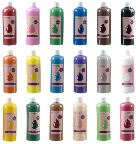 Plakatų dažai - 18 vnt. po 500 ml rinkinys Maaleo 26341