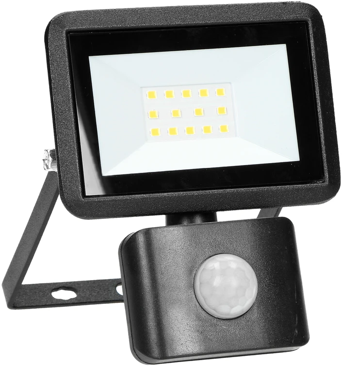 Orno FARO S LED prožektorius su PIR 10W, 800lm, IP44, 4000K, aliuminis + stiklas